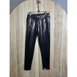Cat Jack Kids Girls Black Shiny‎ Metallic Leggings Pants Size L 10 12